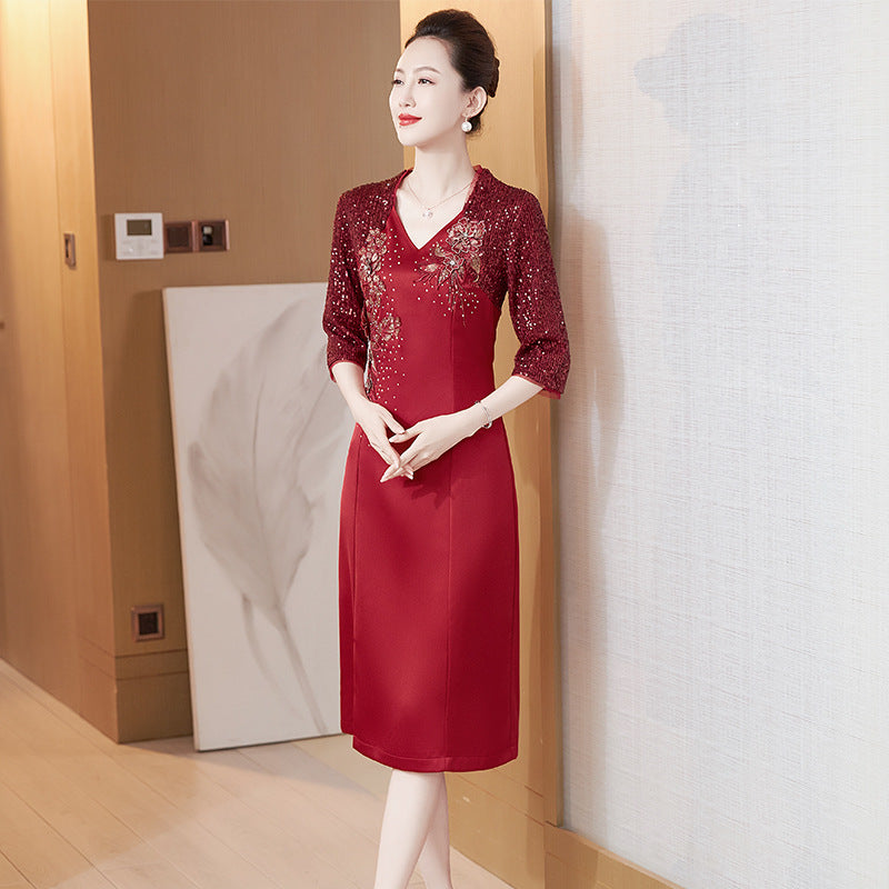 Elegant red Vietnamese ao dai