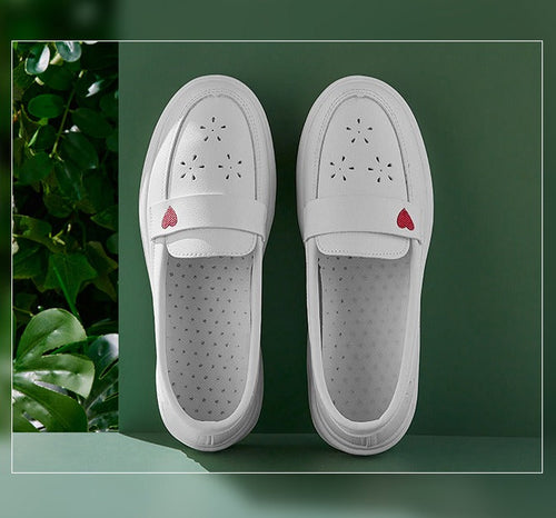 Cute women's leather shoes